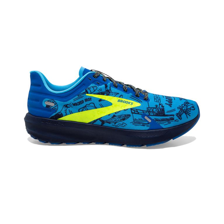 Brooks Men's Launch 9 Lightweight-Cushioned Walking Shoes - Nautical Blue/Nightlife/Peacoat (FWNQ832